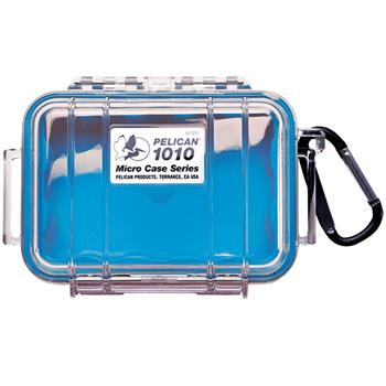 Clear Pelican 1010 Micro Case with Blue Liner