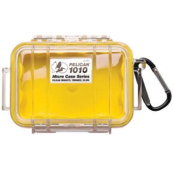 Clear Pelican 1010 Micro Case with Yellow Liner