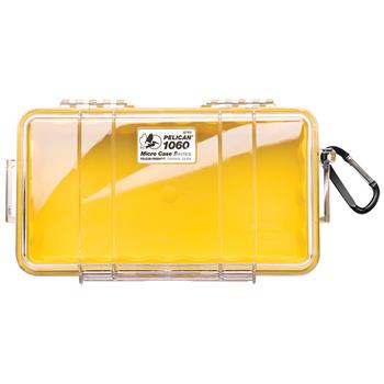 Clear Pelican 1060 Micro Case with Yellow Liner