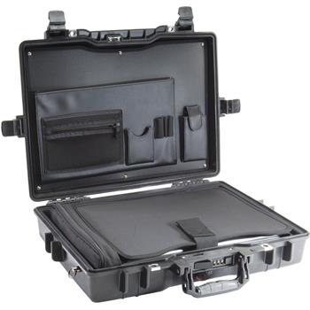 Black Pelican 1495CC#1 Laptop Case with Fitted Tray & Lid Organizer