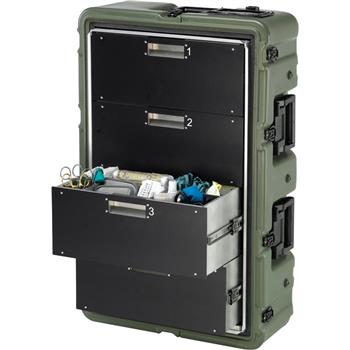 Olive Drab 4 Drawer Medical Supply Case (Contents Shown Not Included)
