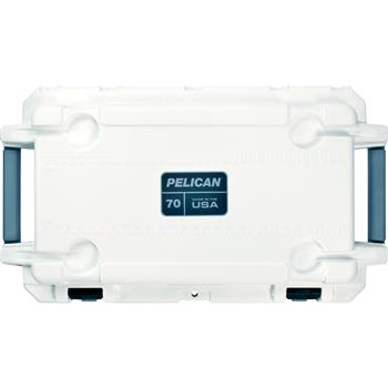 Pelican™ 70 Quart Cooler molded-in handles, tie downs & cupholders