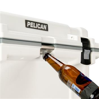 Pelican™ 70 Quart Cooler has a built-in bottle opener