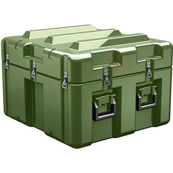 Olive Drab Pelican AL2624-1205 Single Lid Cube Case - No Foam with Casters