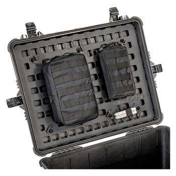 Pelican™ 1610 EZ-Click™ MOLLE Panel is customizable with your velcro strapping (Pouches and velcro not included)
