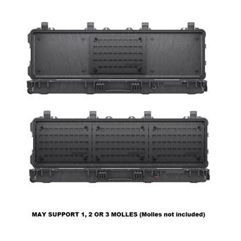 Pelican 1750 Long Case accommodates several combinations of Molle in the lid (Molles not inclulded)